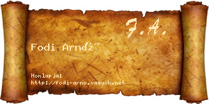 Fodi Arnó névjegykártya
